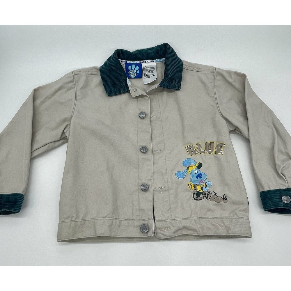 Vintage Blues Clues Y2K 2001 Embroidered 5 Barn Jacket Coat Nick Jr VIACOM Kids
